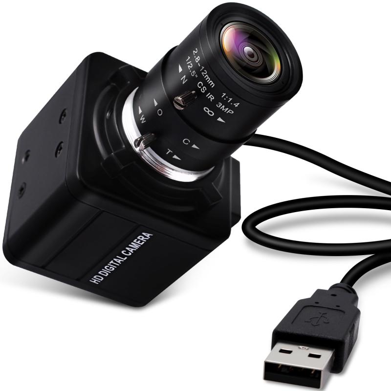 ELP 超HD 4K 30FPS 広角光学ズームウェブカメラ バリフォーカルレンズ USBミニカメラ CMOS IMX317センサー付き 800万画素 Mac/Windows/Linux/Raspberry Pi対応 2016PUSB UVC会議用 US