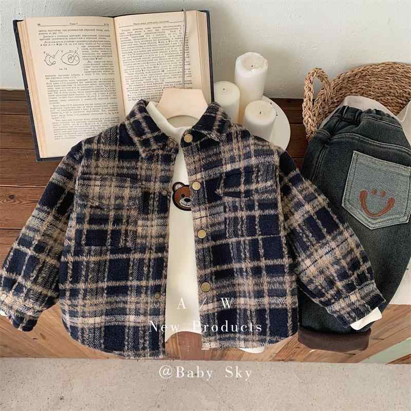 シャツ キッズ チェック柄 カジュアル 長袖 シャツジャケット 子供服 男の子 女の子 ジュニア ベビー トップス 羽織り シンプル ベーシック スタンダード 定番 ナチュラル きれいめ おしゃれ リラックス 通学 通園 外出 公園 お出かけ