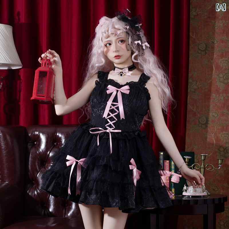 ロリータワンピース レディース ゴシック ジャガード ブラック 定番 スタンダードクラシックナチュラルカジュアルベーシックシンプル