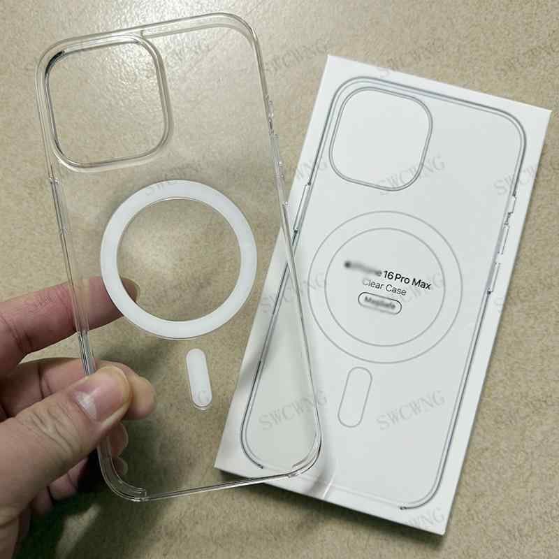 iPhoneケース ユニセックス iPhone16ProMax対応 クリア 透明 磁石内蔵 マグネット搭載 指紋防止 背面保護 シンプル ベーシック スタンダード スマホケース スマートフォンカバー ハードケース