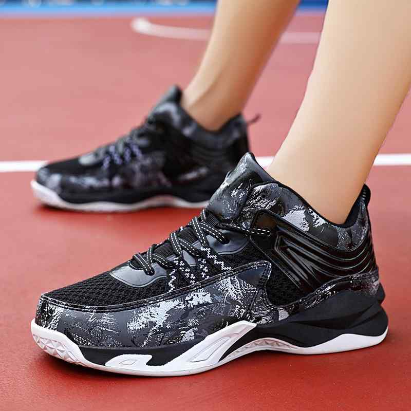 バスケットボールシューズ メンズ スニーカー ミッドカット メッシュ 通気性 運動靴 スポーツシューズ ジュニア 学生 部活 練習 通学 トレーニング ランニング 軽量 シンプル カジュアル ベーシック 定番 スタンダード