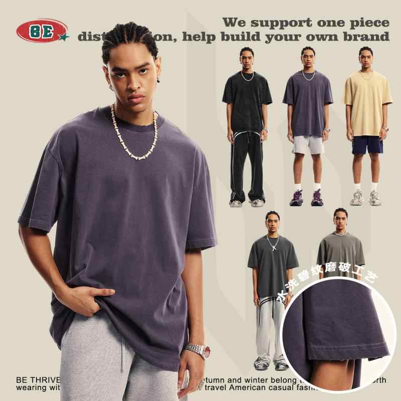 Tシャツ メンズ クルーネック ウォッシュ加工 ダメージ加工 半袖 カットソー トップス 無地 カジュアル ストリート シンプル ベーシック ティーシャツ プルオーバー 定番 おしゃれ スタンダード きれいめ リラックス
