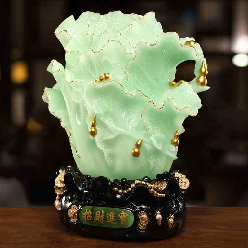 置物 生活雑貨 白菜 縁起物 開店祝い 贈り物 風水 玄関 リビング 装飾 インテリア オブジェ 幸運 開運 財運 お祝い ギフト 記念品 プレゼント 和風 モダン シンプル ベーシック スタンダード 定番 飾り 12,194円