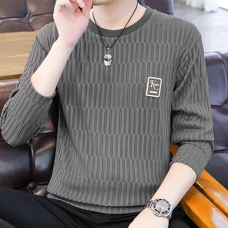 Tシャツ メンズ 長袖 クルーネック 無地 ゆったり カジュアル インナー シンプル ベーシック カットソー 定番 リラックス 丸首 ロングスリーブ 普段着 重ね着 ティーシャツ 大きいサイズ