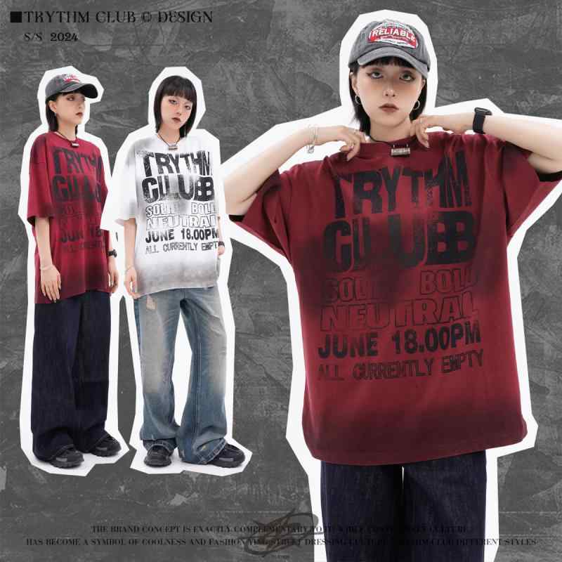 Tシャツ メンズ 半袖 プリント ヴィンテージ アメカジ ストリート カジュアル レトロ クルーネック シンプル 定番 ベーシック スタンダード リラックス ファッション 丸首 個性的 普段着