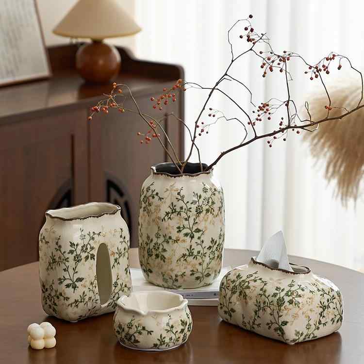 飾りつけ 生きて行く雑貨 レトロ 花柄 花立て ティッシュ入れもの 灰皿 仕掛ける 室内装飾 オブジェ リビング 和今めかしい アジアン アンティーク風 晴れ晴れしい かざり付ける 器 入れもの 分かりやすい 第一義的 定番 雅びやか 古典派音楽