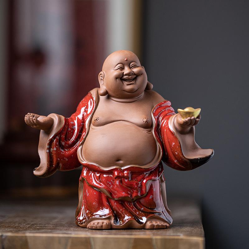 置物 生活雑貨 弥勒菩薩 布袋様 笑い仏 縁起物 仏像 インテリア 玄関 リビング 風水 開運 オブジェ 卓上 飾り 癒し 和風 和モダン シンプル ベーシック スタンダード ギフト プレゼント
