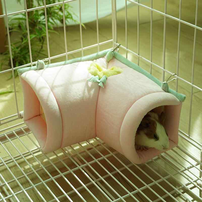 小動物用ハウス 小動物 吊り下げ ハンモック トンネル 隠れ家 コーナー設置 ケージ用 室内用 ウサギ モルモット チンチラ ハムスター デグー フェレット 寝床 休憩所 ベッド クッション シンプル ベーシック スタンダード リラックス アイ