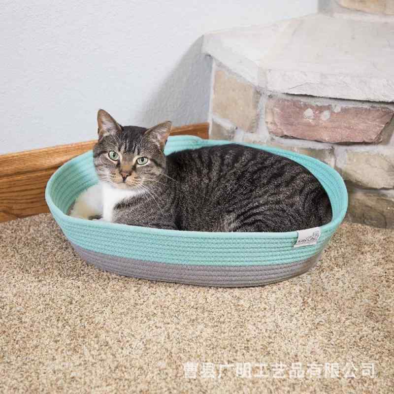 ペットベッド 生活雑貨 猫ちぐら キャットハウス 編み込み 折りたたみ 爪とぎ インテリア ナチュラル おしゃれ シンプル 室内用 犬 猫 小型犬 快適 籠 カゴ バスケット 丸型 ラウンド スタンダード 定番 ベーシック