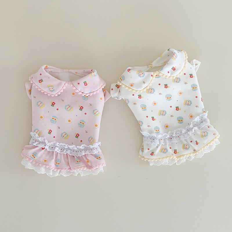 ワンピース ペット 丸襟 レース かわいい ドッグウェア 犬服 猫服 キャットウェア 襟付き ペット用品 お出かけ 散歩 シンプル ベーシック 定番 アニマル ガーリー カジュアル 重ね着 スタンダード きれいめ