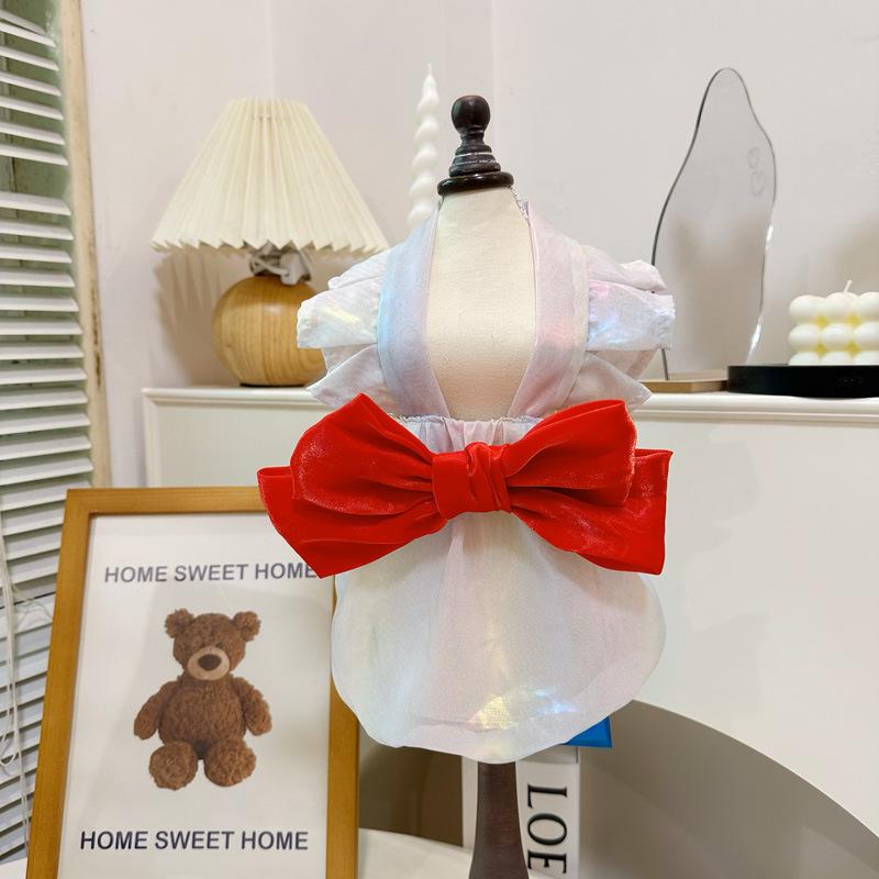 ワンピース 小型犬 中型犬 ペット ドッグウェア 犬の服 犬服 チュール フリル レース プリンセス リボン お出かけ 散歩 かわいい おしゃれ シンプル ベーシック 定番 リラックス|mandarino