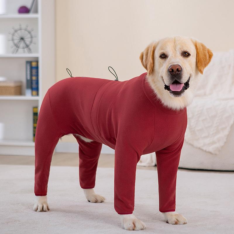 ドッグウェア 大型犬 カバーオール つなぎ ロンパース 長袖 四足 犬の服 ペット服 ペットウェア 調節可能 部屋着 抜け毛防止 散歩 外出用 シンプル ベーシック 定番 スタンダード カジュアル リラックス｜mandarino
