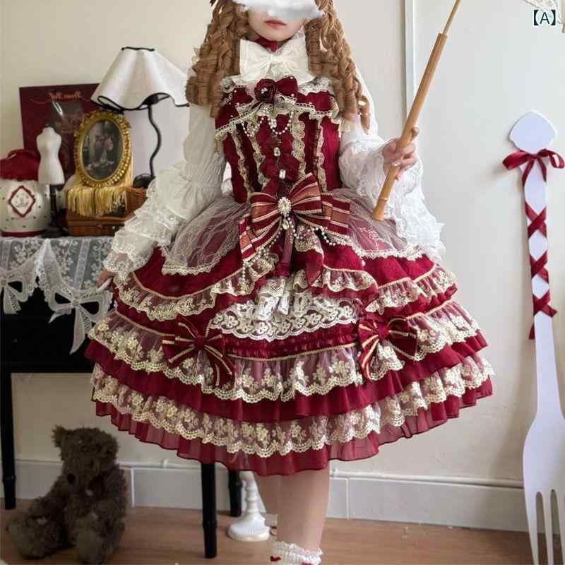 ジャンパースカート レディース ロリータ クラシック レトロ 膝丈 ノースリーブ 清楚 上品 華やか お出かけ フレアシルエット スタンダード ナチュラル ベーシック カジュアル シンプル