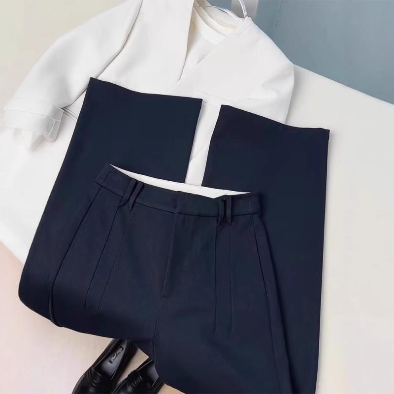 スラックス レディース ワイドパンツ ストレートパンツ 薄手で涼しい 春夏 オフィス 普段着 ハイウエスト ゆったり ボトムス ロングパンツ 無地 仕事 通勤 体型カバー センタープレス