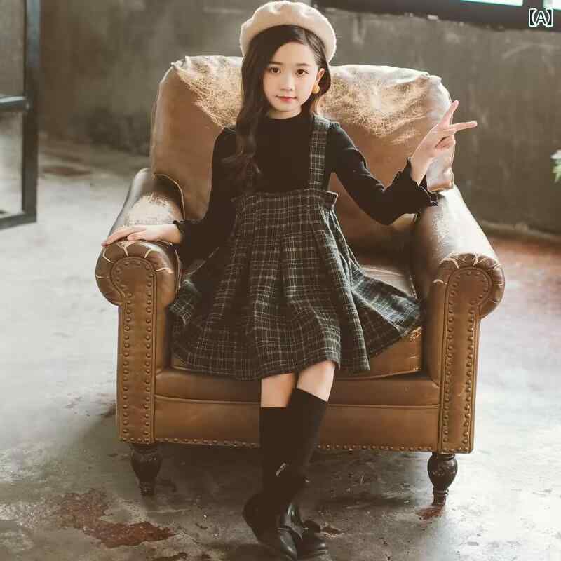 子供服 セットアップ 女の子 ジャンパースカート チェック柄 長袖ブラウス 2点セット サロペットスカート ジュニア ガールズ お出かけ服 おしゃれ 通学服 小学生 入学式 卒業式 発表会 裏地付き ウエストゴム 膝丈 Aライン フォーマル カジュアル 4,536円