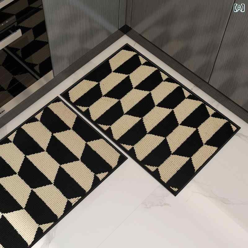 キッチンマット 北欧 玄関マット 室内 滑り止め付 吸油 拭ける お手入れ簡単 吸水 汚れ防止 台所マット 足元マット 廊下敷き 洗える 大判 クッション性 弾力 疲労軽減 シンプル モダン ラグ リビング ベッドサイド フローリング 床保護 ランドリー