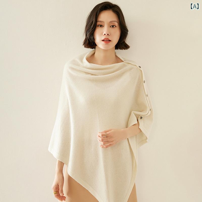 ストール カシミヤ100% ポンチョ 大判 2way ケープ レディース マフラー 厚手 無地 羽織り 暖かい 肉厚 防寒対策 首巻き 肩掛け ひざ掛け ブランケット スヌード エレガント 体型カバー ゆったり 柔らかい チクチクしない 極暖 保温 オフ