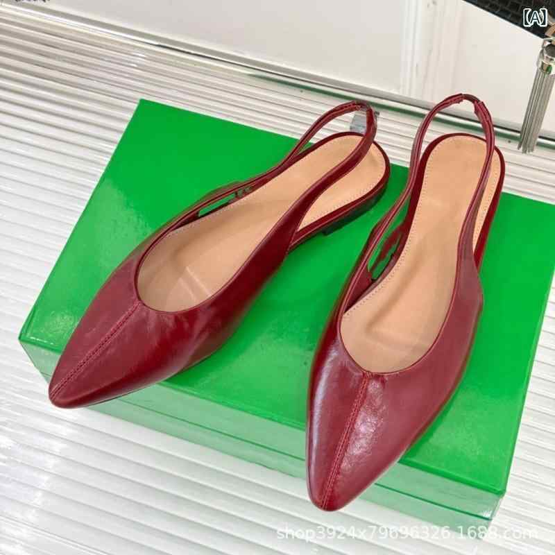 滑っこいパンプス 本革 レディース 平べったい ポインテッドトゥ 歩き分かりやすい 疲れにくい ミュール 下駄サンダル 通い シワ処理 カーフレザー うしろ側受け答え 好いたらしいめ 春夏 軽さ 履き分かりやすい 家庭用スリッパサンダル 写実的なめし革 御前上等 蒸れにくい デイリー カジュ ローファー-レディース靴