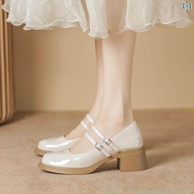 パンプス レディース メリージェーン 厚底 チャンキーヒール ラウンドトゥ アンクルストラップ 太ヒール 安定感のある歩き心地 通勤 通学 冠婚葬祭 結婚式 パーティー 卒業式 入学式 フォーマル 黒 ブラック