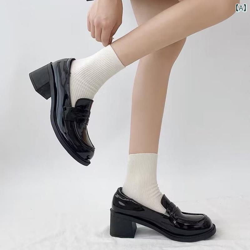 パンプス レディース 大きいサイズ 幅広 マリージェーン 厚底 チャンキーヒール 25.5cm 26cm 26.5cm スクエアトゥ ストラップ 通勤 通学 冠婚葬祭 フォーマル カジュアル ローファー 黒 ブラック