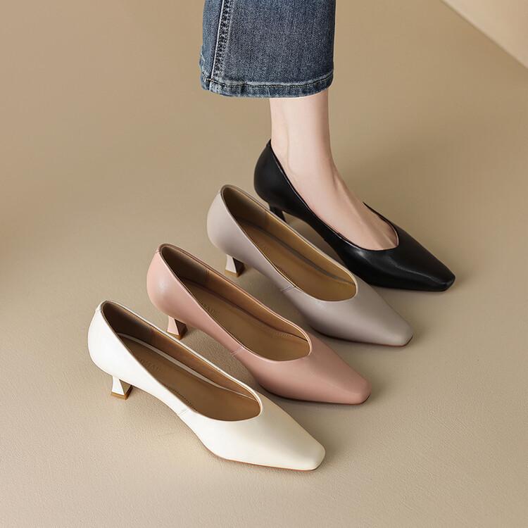 パンプス レディース 本革 チャンキーヒール スクエアトゥ 通い 執務室 羊革 なめし革 釣りあい感 真っただ中踵 太踵 冠婚葬祭 レトロ 分かりやすい パステル色の 御役目 事務 商行為 フォーマル 卒式 はいり込む式 走れる