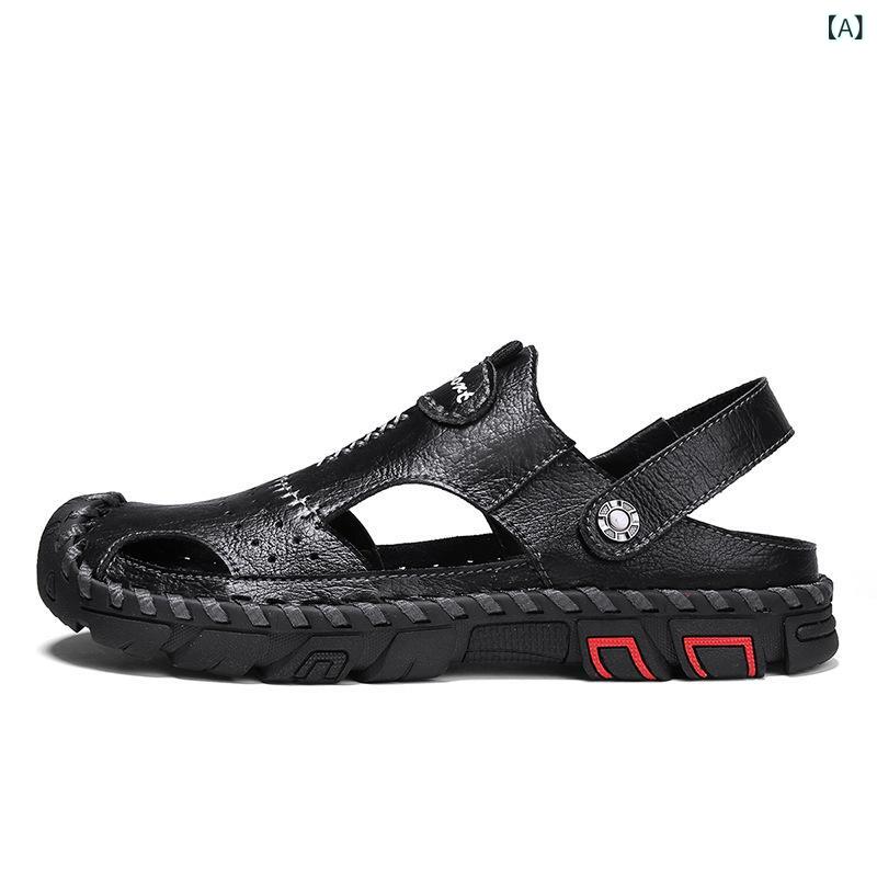 サンダル メンズ レザー 本革 2way スリッパ かかとなし 蒸れない 通気性 牛革 外履き カジュアル ビジネス 大きいサイズ 歩きやすい 疲れにくい 紳士靴 夏 ビーチサンダル コンフォートサンダル ハンドメイド 海 散歩 旅行 軽量