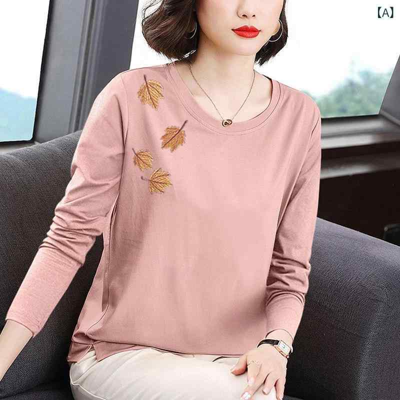 Tシャツ レディース 綿100% クルーネック 長袖 カットソー トップス インナー ロンT 無地 シンプル 重ね着 春 秋 冬 柔らかい 着心地 快適 部屋着 普段着 カジュアル ミセス シニア 婦人服 ベーシック
