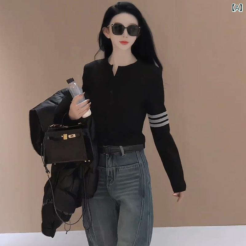 Tシャツ レディース ハイネック 裏起毛 カットソー 長袖 厚手 トップス サイドライン ストレッチ インナー 秋冬 防寒 フィット 重ね着 スリム スポーティー カジュアル プルオーバー スポーツウェア 運動着