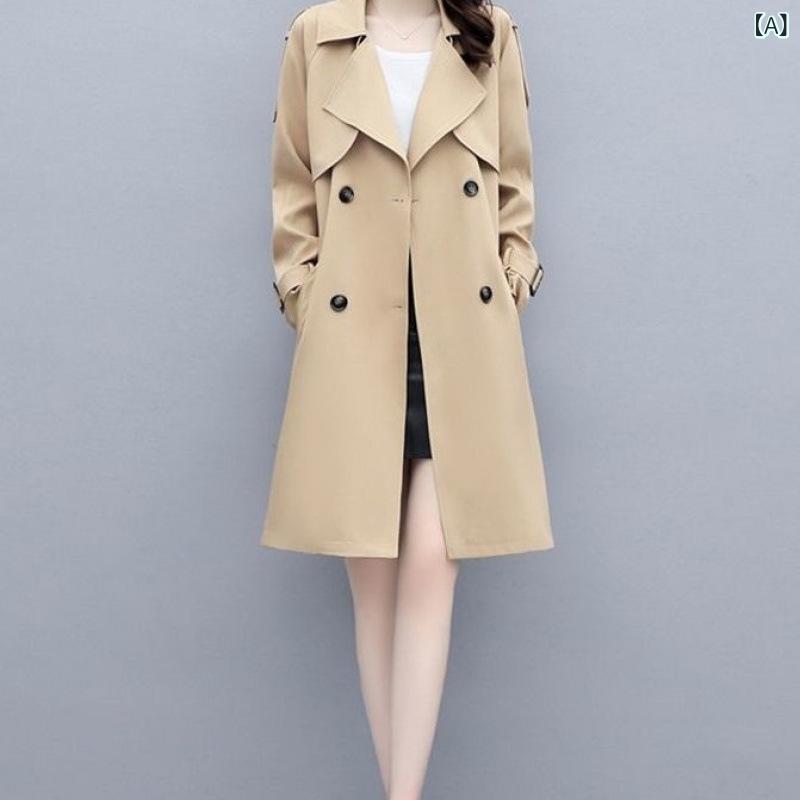 トレンチコート レディース 大きいサイズ ロング丈 裏地付き オーバーサイズ 体型カバー ライトアウター 秋服 カジュアル 膝下 通勤 外出 2重構造 羽織り 上着 ゆったり シルエット 普段使い 定番 オフィス デイリー 着回し 無地 軽い 動きやすい