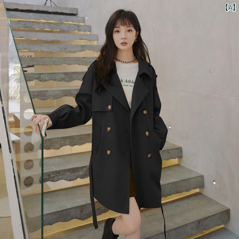 トレンチコート レディース 春 スプリングコート ロング丈 アウター 通勤 カジュアル きれいめ ウエストマーク 撥水加工 上品 軽い 軽量 オフィス フォーマル 小顔効果 高見え 羽織り 体型カバー 美シルエット 膝下 シンプル 無地 裏地あり 卒業式