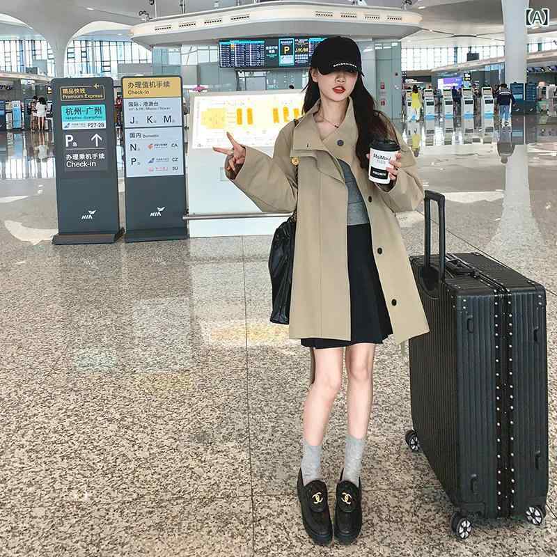 トレンチコート レディース アウター スプリングコート ミドル丈 スタイルアップ ブリティッシュスタイル 通勤 通学 オフィス カジュアル きれいめ 羽織り 膝丈 上品 ベーシック 定番 ピーチスキン 軽い 卒業式 入学式 お出かけ 春秋冬 大人 ゆ