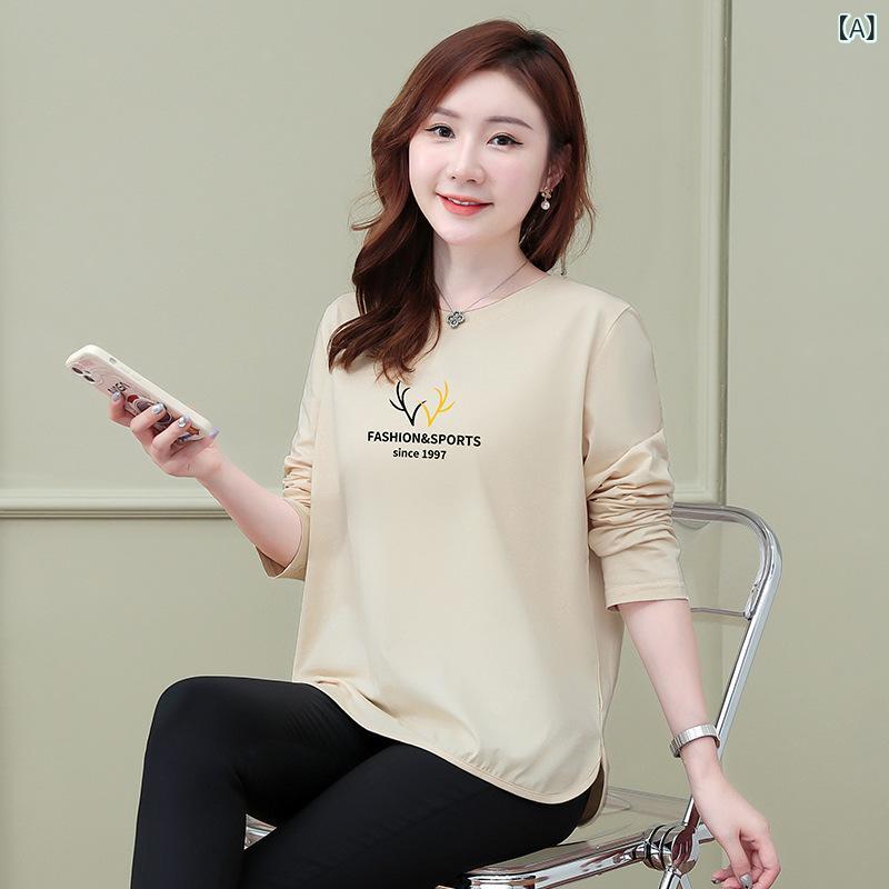 長袖Tシャツ レディース 綿100% カットソー クルーネック ミセス 花柄 プリント トップス インナー 肌触り重視 柔らかい 伸縮性 普段着 お出かけ 重ね着 通気性 春服 秋服 シンプル ナチュラル 上品 40代 50代 60代 婦人服 快適着心