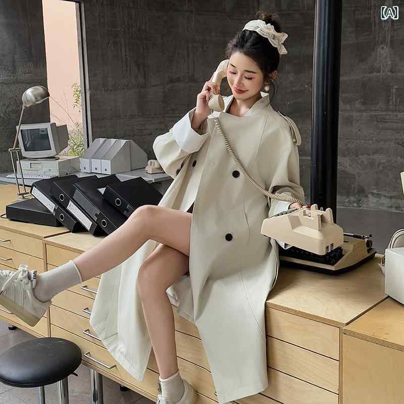 トレンチコート レディース ロング丈 小さめ大いさ 酉の方角胴締め付き添い人 表現スタイル膨れ上がる 着痩せ成り行き ライトアウター 通い フォーマル 心地よい 好いたらしいめ 裏地あり 膝下丈 スプリングコート 秋物 羽織り アウター 商行為 お出かけ 韓国流行り物 レディースファッション-レインコート-レインウェア