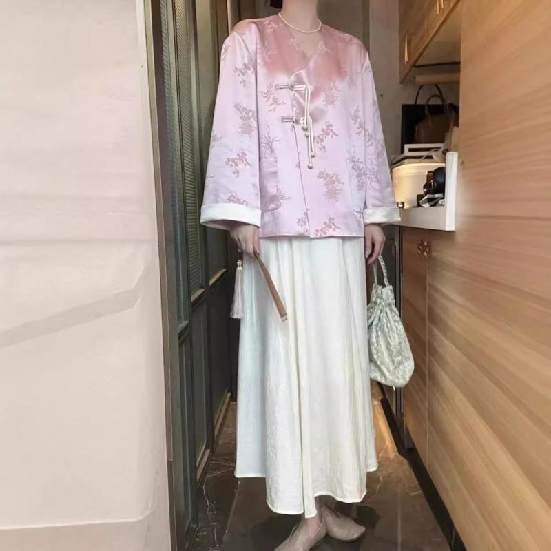 スカート レディース チャイナ風 Aライン オリエンタル モダン 美シルエット 体型カバー 上品 きれいめ 清楚 大人 カジュアル フェミニン 春服 秋服 裏地付き 透けにくい フォーマル パーティー 披露宴 お呼ばれ 女子会 20代 30代