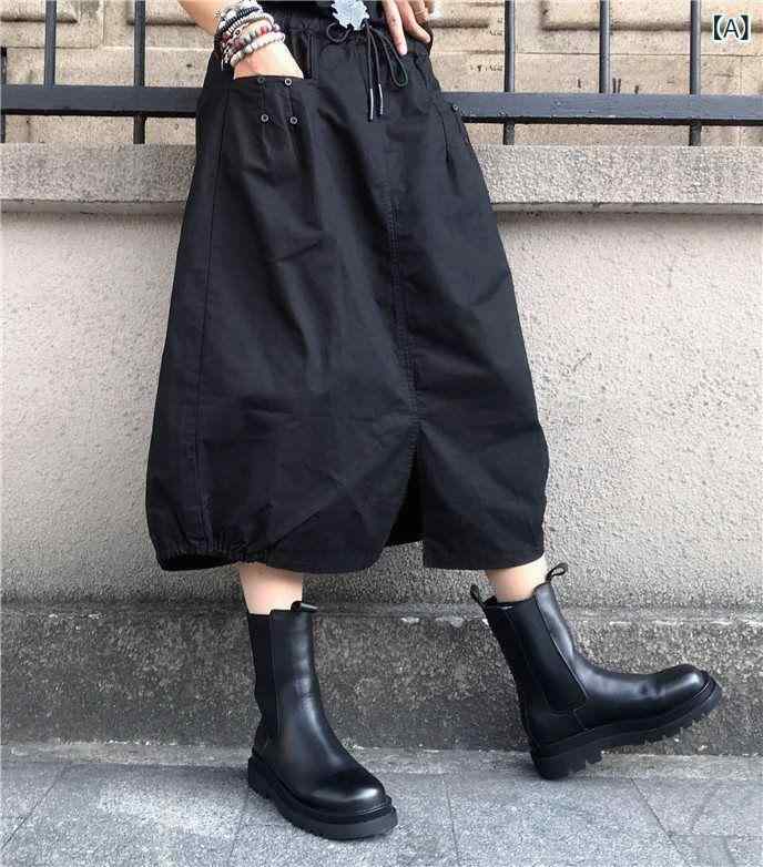 ロングスカート 大きいサイズ 着痩せ バックスリット 脚長効果 ウエストゴム ミモレ丈 ハイウエスト オフィスカジュアル コクーンシルエット ストレッチ素材 美シルエット 膝下丈 伸縮性 洗濯機洗い可能 シワになりにくい 裏地付き 透け防止 歩きやすい