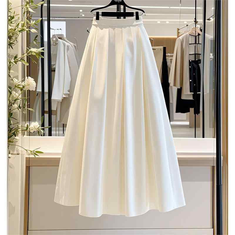 ロングスカート Aラインスカート ハイウエスト 春 落ち感 上品 すっきりシルエット シワになりにくい 低身長 動きやすい 通勤 オフィスカジュアル フレア ウエストゴム 裏地あり 透け防止 柔らか素材 無地 シンプル 着回し 万能ボトムス 普段使い 授