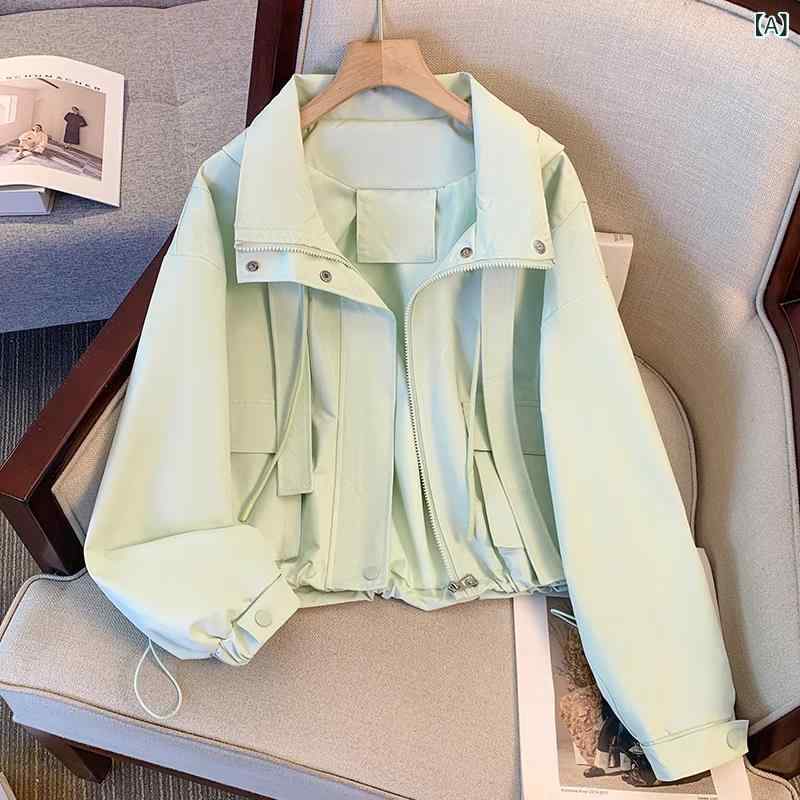 ジャケット レディース ブルゾン フード付き ショート丈 軽量 高見え ツイード調 ライトアウター 通勤 羽織り 春アウター 普段使い 長袖 重ね着 動きやすい 無地 トップス ポケット付き 裏地あり 着回し ジップアップ ドロップショルダー 裾ゴム マ
