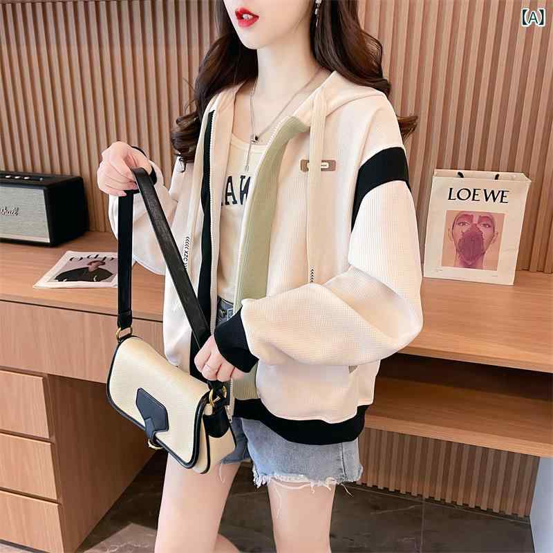 パーカー レディース ジップアップ ロング丈 バイカラー 体型カバー チュニック丈 フード付き 羽織り カジュアル スウェット 前開き ゆったり 長袖 オーバーサイズ 切り替え 部屋着 ワンマイルウェア ライトアウター 春秋冬