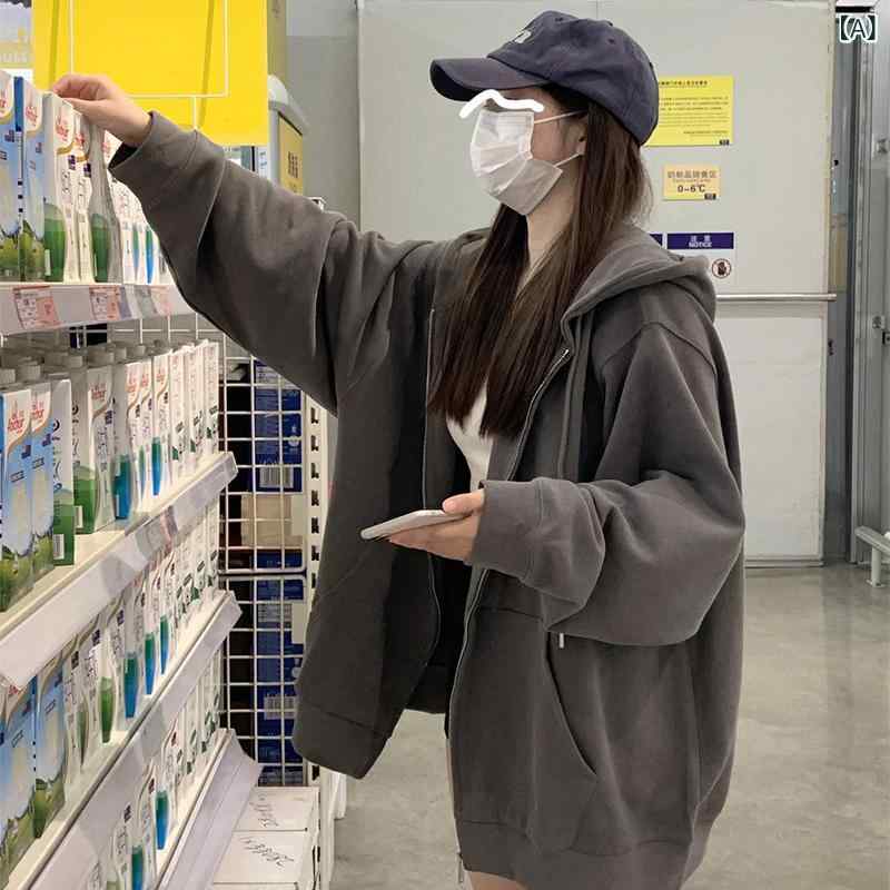 パーカー レディース ジップアップ ボンネット付き添い人 流汗 ジレー 秋用 羽織り 厚地の外套 トップス 心地好い 普段着 御部屋着 着痩せ成り行き 表現スタイル引き上げる 生やさしい 動き分かりやすい もの柔らか原材料 ライトアウター 分かりやすい 無地 烏兎