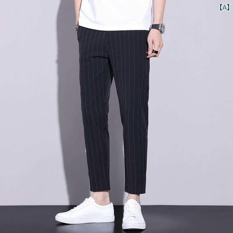 アンクルパンツ メンズ 接触冷感 ビジネス スラックス スリム テーパードパンツ クロップド 涼しい ボトムス 春夏 ストレッチ チノパン 紳士 ゴルフ 通勤 センタープレス 洗える 無地 軽量 速乾 9分丈 クール ビジカジ
