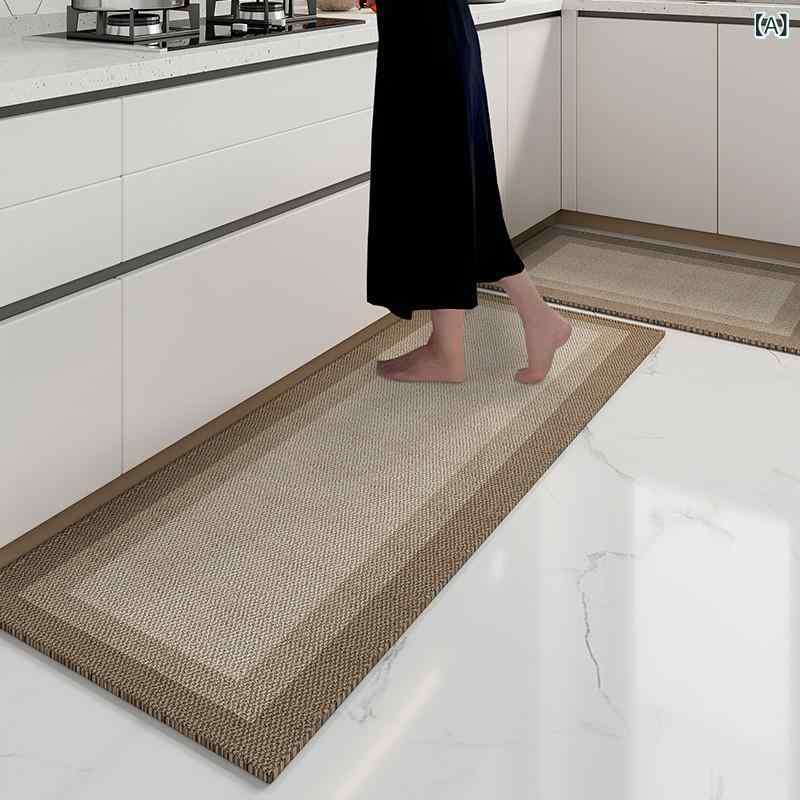 キッチンマット 防水 防油 滑り止め ロングマット 拭ける 厚手 おしゃれ 撥水 汚れ防止 衝撃吸収 疲れにくい お手入れ簡単 シンプル 無地 床保護 傷防止 廊下 キッチンラグ インテリア 足元マット 洗濯不要