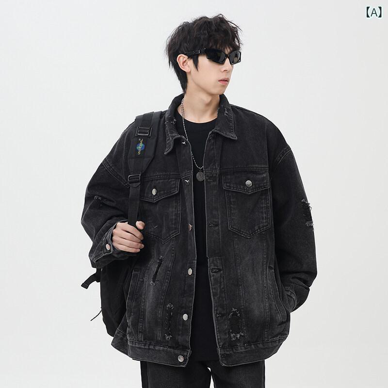 デニムジャケット メンズ ジージャン デニム ダメージ加工 グラデーション ライトアウター カジュアル 春物 春服 ブルゾン 羽織り おしゃれ シンプル ワークジャケット ヴィンテージ風 重ね着