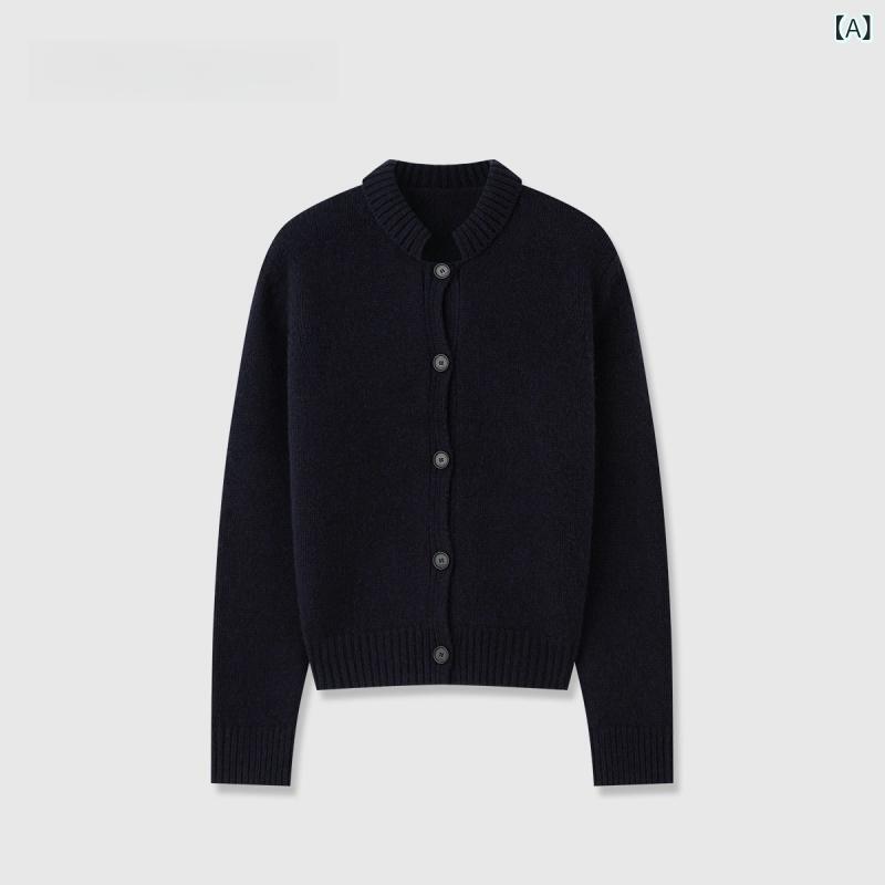 ジレー レディース 羊毛 立ち襟 編み物 ジップアップ トップス 長袖 ハイネック 生あたたかい 通い 執務室 心地好い 秋冬 防寒 事務服 厚地の外套 羽織り パステル色の 分かりやすい 無地 スウェーター 前食い違い 襟付き添い人 重ね着