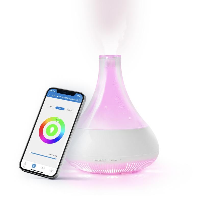 アロマディフューザー 加湿器 卓上 音波式 芳香器 静音 7色LEDライト スマート操作 Bluetooth連携 アロマオイル対応 空焚き防止 タイマー機能付 リビング寝室用 乾燥対策 インテリア アロマテラピー