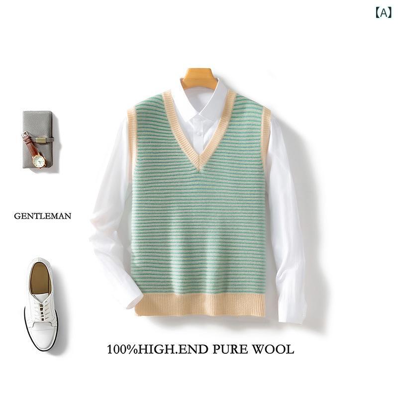 編み物限りない メンズ 絨毛 Vのど首 プルオーバー 限りない ベスト 無地 分かりやすい 重ね着 肌付き アウター 心地好い トップス ノースリーブ ゆったり 生あたたかい 商行為 事務所 ビジカジ ゴルフ 成人男性 秋冬 防寒 トップス-レディースファッション-ベスト・ジレ