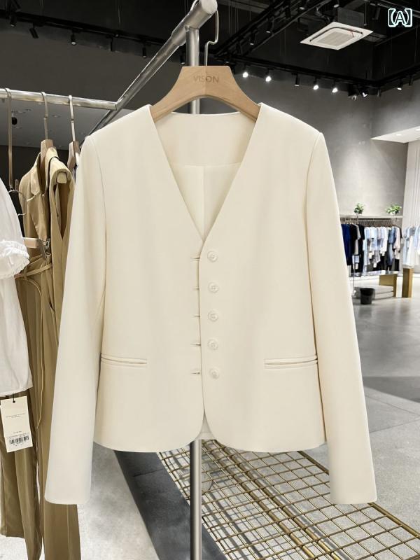 テーラードジャケット レディース スーツ ジャケット フォーマル アウター ライトアウター オフィス 通勤 事務服 仕事 冠婚葬祭 卒業式 入学式 卒園式 入園式 七五三 お宮参り 裏地あり 無地 長袖 アイボリー 春秋