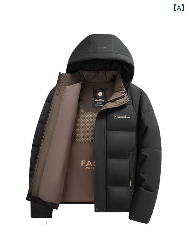 中綿ジャケット メンズ 防寒 厚手 冬 アウター ジャンパー 暖かい 立ち襟 カジュアル ブルゾン 紳士服 シニア お父さん 祖父 ギフト 贈り物 ショート丈 無地 シンプル 保温 防風 撥水 軽量 通勤 通学 作業着