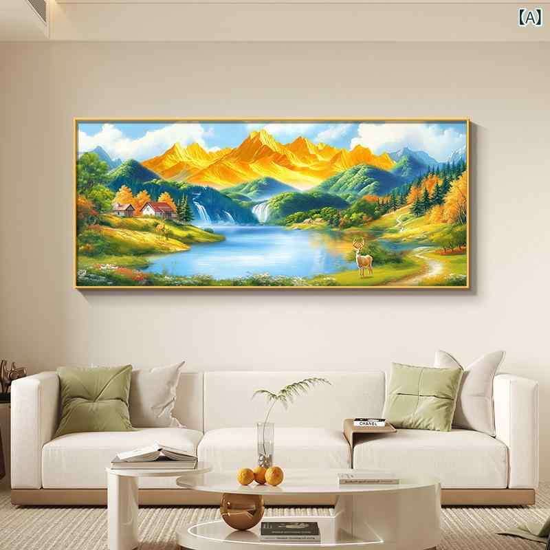 アートパネル 壁掛け 絵画 インテリア 風水 金山 開運 山水画 モダン 金運 縁起物 リビング 玄関 ソファ 背景 大型 壁飾り おしゃれ 横長 キャンバス アート 黄金 財運 アップ シンプル スタイリッシュ 抽象画 6,177円