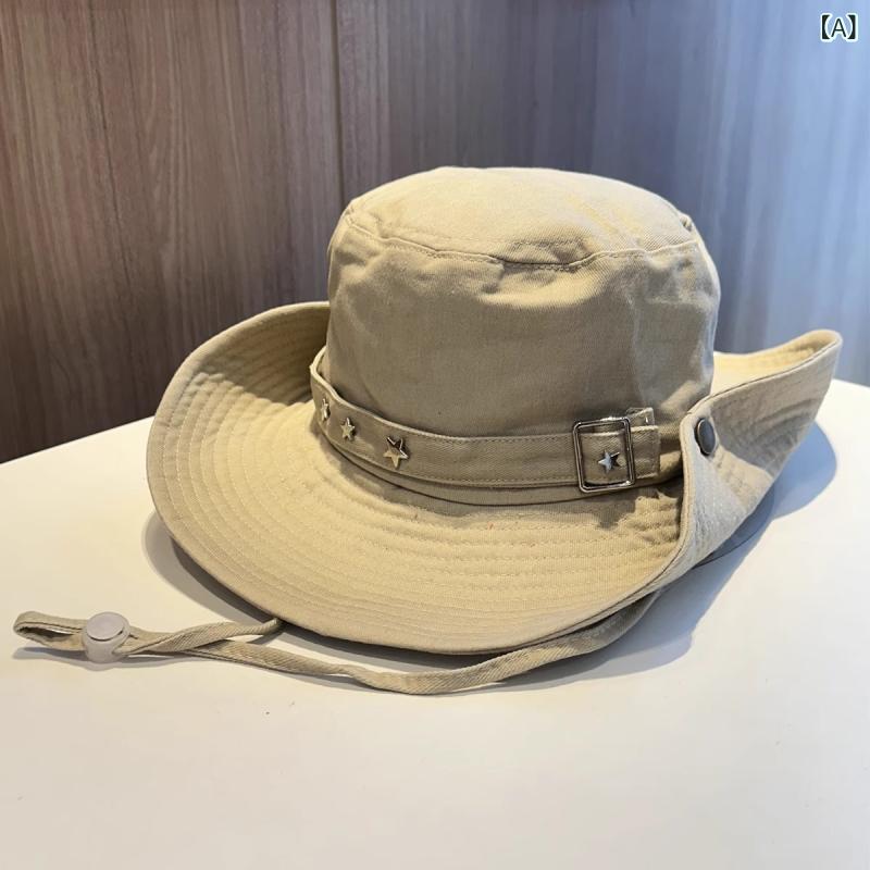 カウボーイハット レディース メンズ サファリハット テンガロンハット つば広 折りたたみ 星 スタッズ UVカット 紫外線対策 日焼け防止 小顔効果 登山 キャンプ アウトドア 旅行 レジャー 海 夏 ウエスタンハット 4,569円