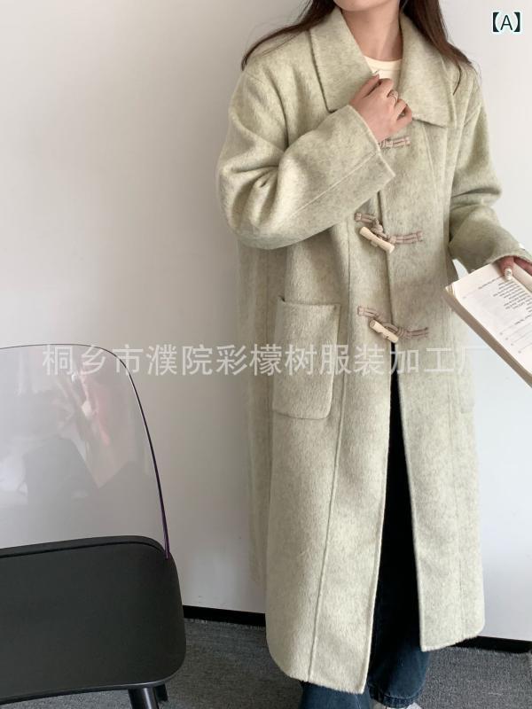コート レディース ウール混 ロング丈 ダッフルコート アウター フードなし 厚手 防寒 シンプル 無地 体型カバー 着回ししやすい 通勤 通学 秋冬 カジュアル アウター 9,042円
